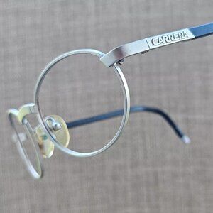 Carrera Silver and Black Round Glasses